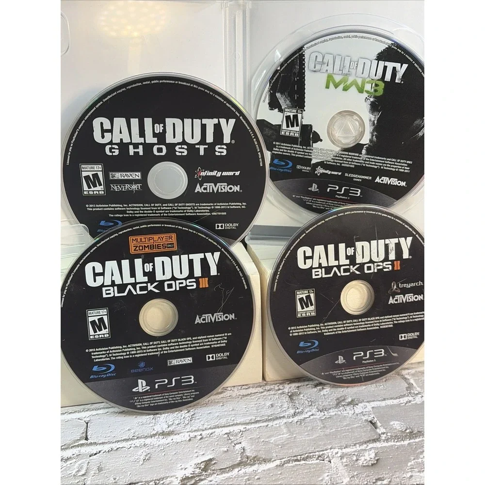 COD Bundle - PS3 PlayStation 3 MW3 Disk/Case, Ghosts, Black Ops 2 & 3 Loose. T&W